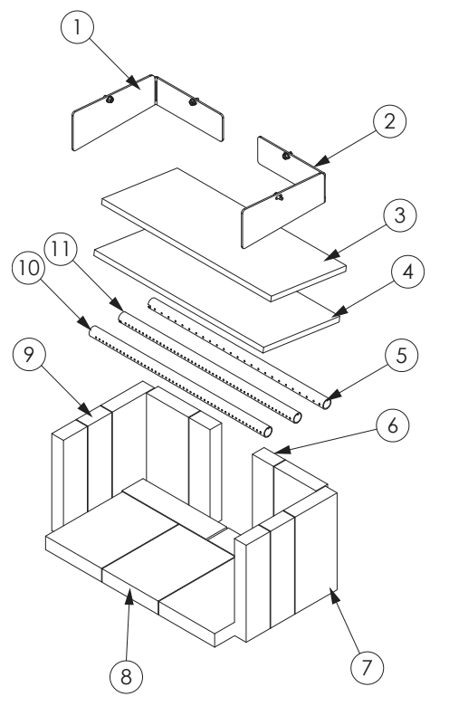 Repair Parts 3 Diagram and Parts List for VG1120  US Stove Company Heater